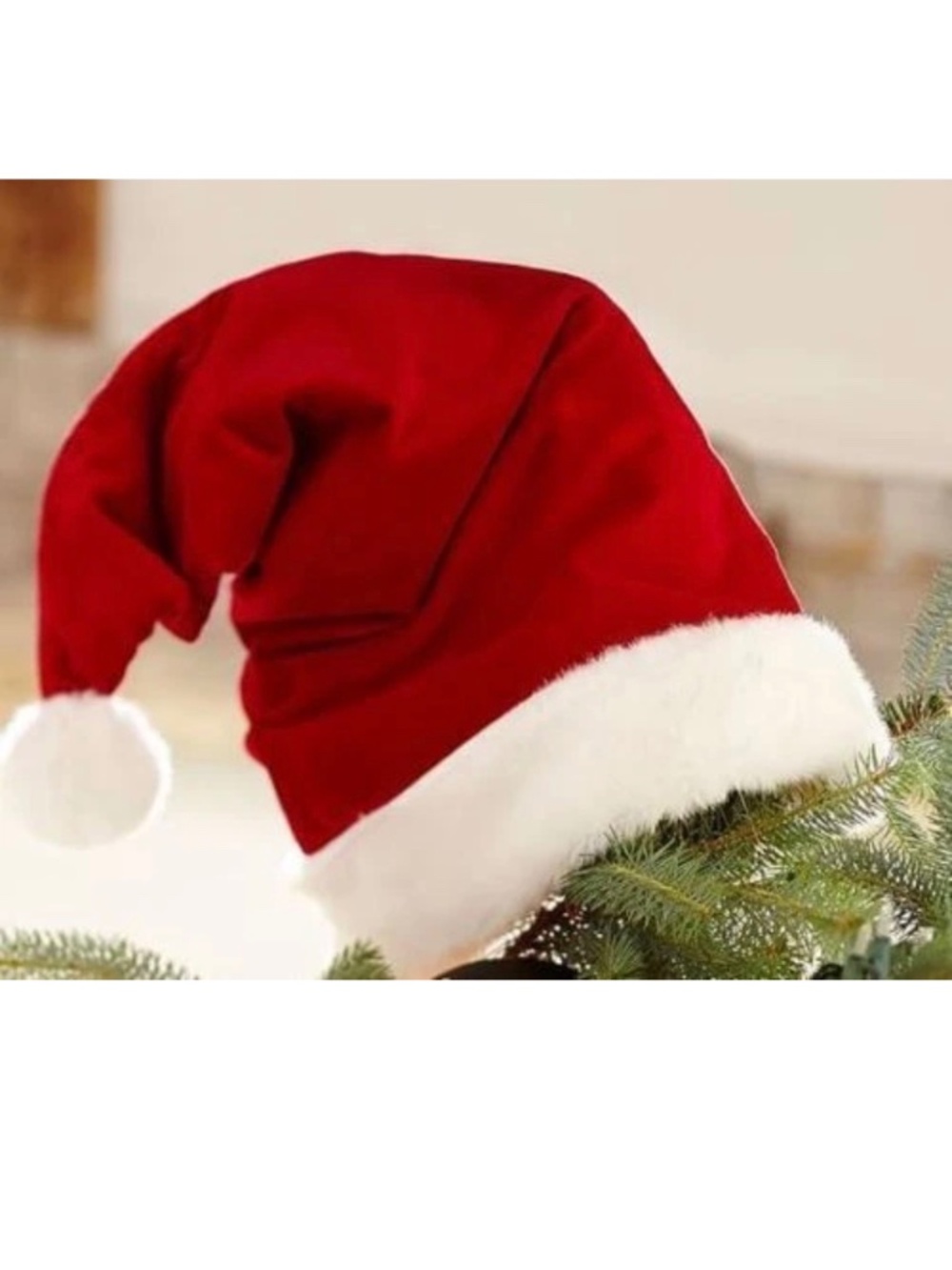 POTTERY BARN SANTA HAT. TREE TOPPER NEW